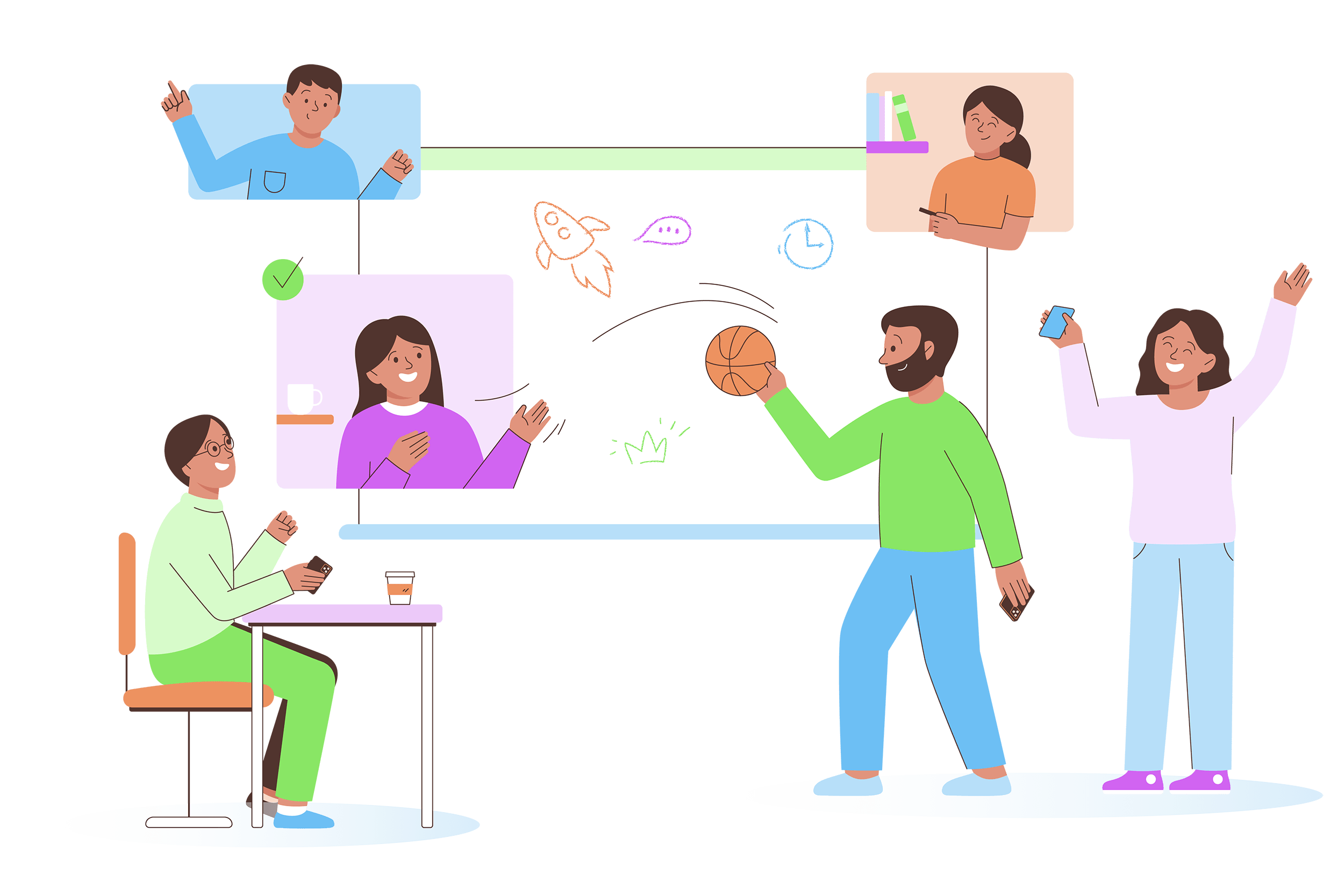 Hybrid Meeting Illustration